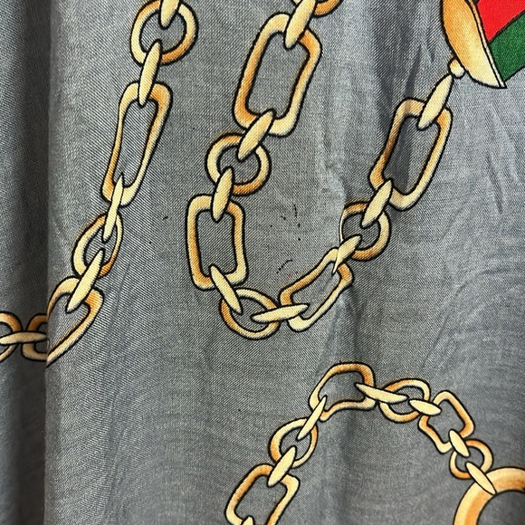 Gucci print fabric, handmade dress ,very large. 48” L x 26” w scoop neck 5” arms - Picture 3 of 5